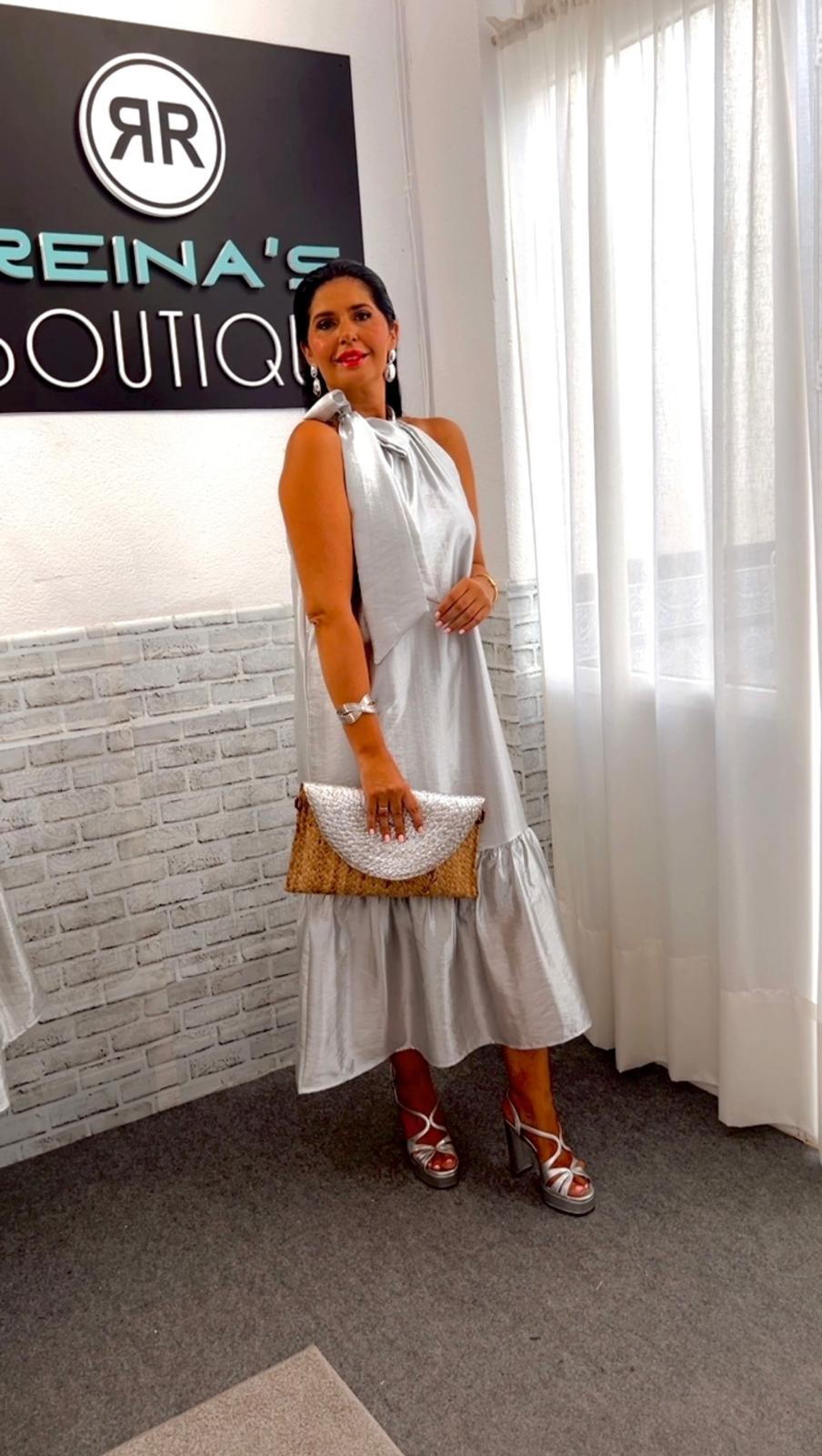 VESTIDO GRIS PLATA