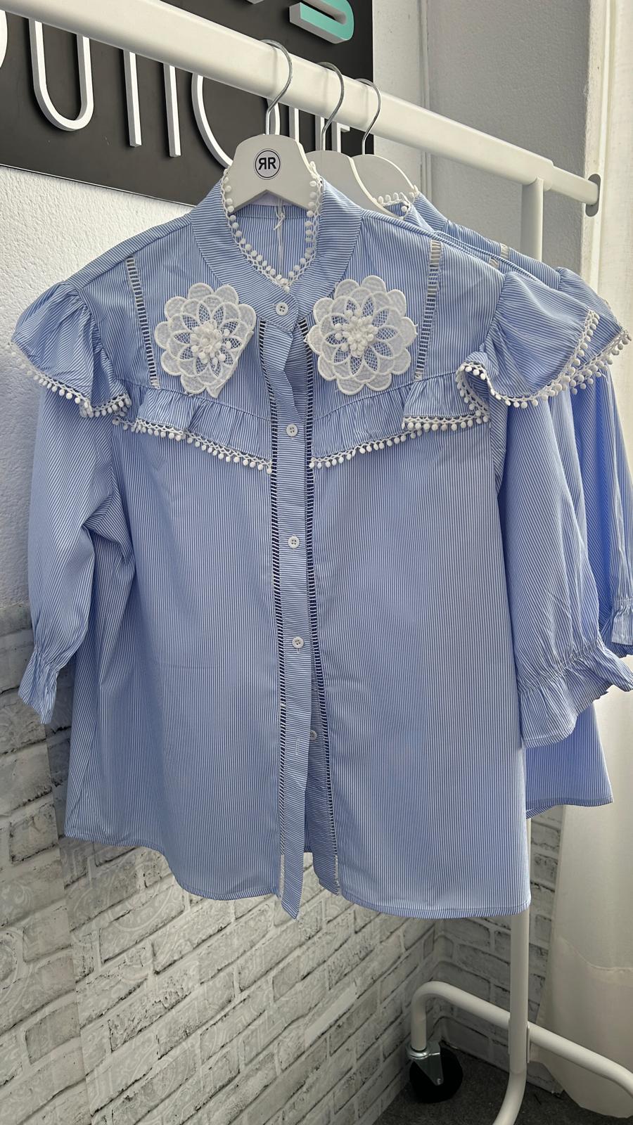 CAMISA RAYAS FLOR