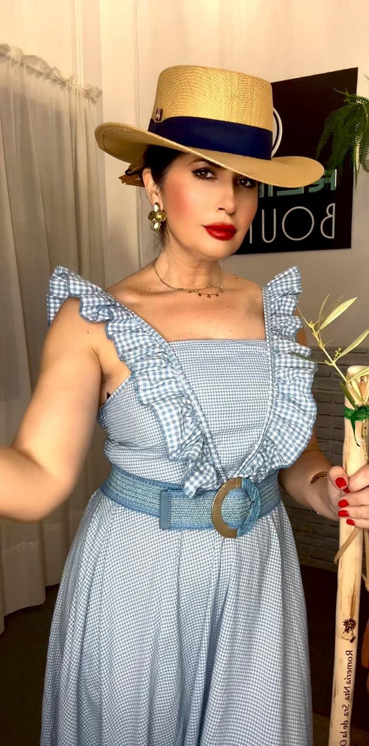 SOMBREO MOD. COTO MARRON CON BANDA MARINO