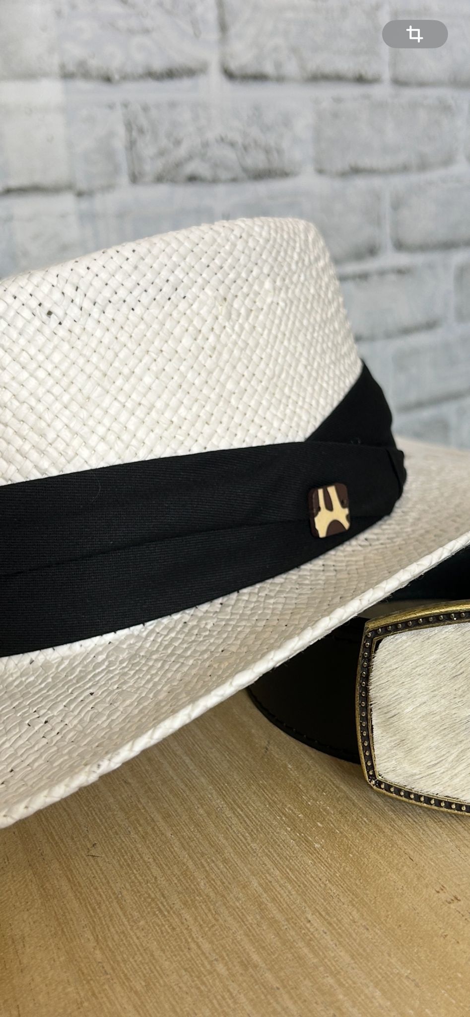 SOMBRERO MOD.ERMITA BLAMCO/ NEGR0