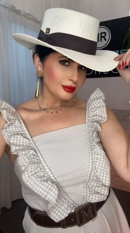 SOMBREO MOD. COTO BLANCO BANDA CAFE