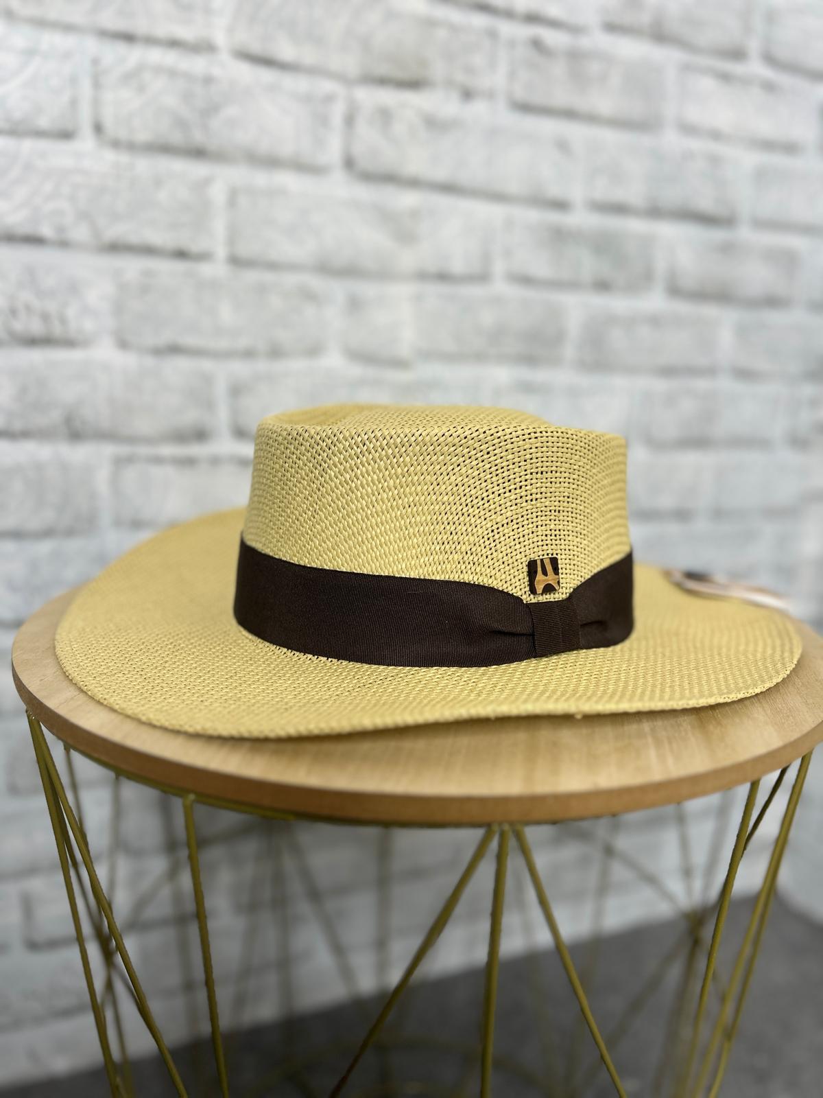 SOMBREO MOD. COTO MARRON CON BANDA MARINO