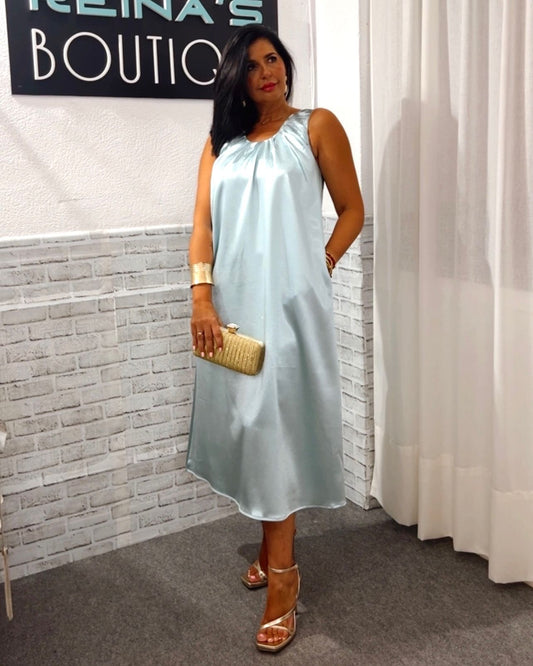 VESTIDO RASO AZUL