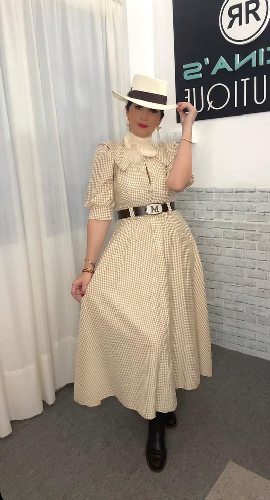 VESTIDO VICHY CUELLO BEBE